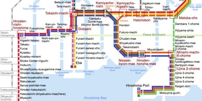 Harta de la hiroshima autobuz 