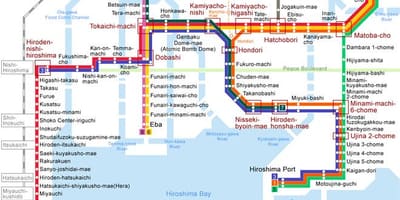 Harta de la hiroshima tramvai
